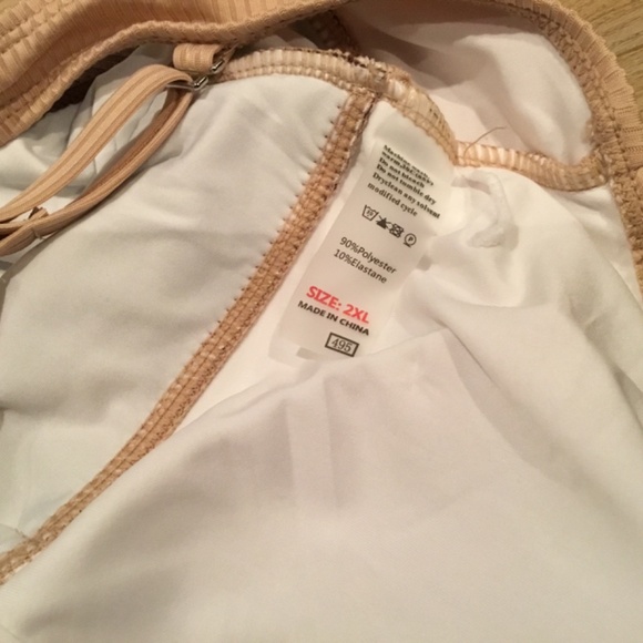 Women's Ribbed V Neck Criss Cross Monokini One Piece Bathing Suit - Picture 6 of 6